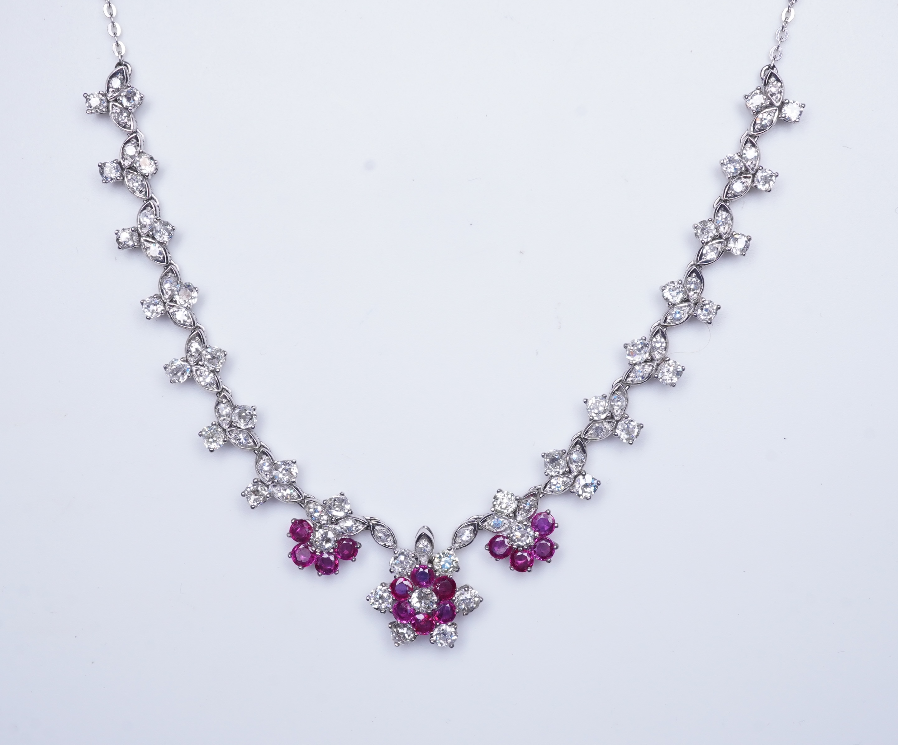 A ruby and diamond necklace